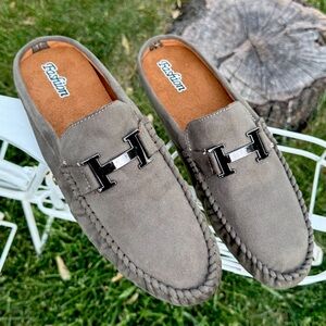 SL Fashions Gray Loafers Slip-Ons